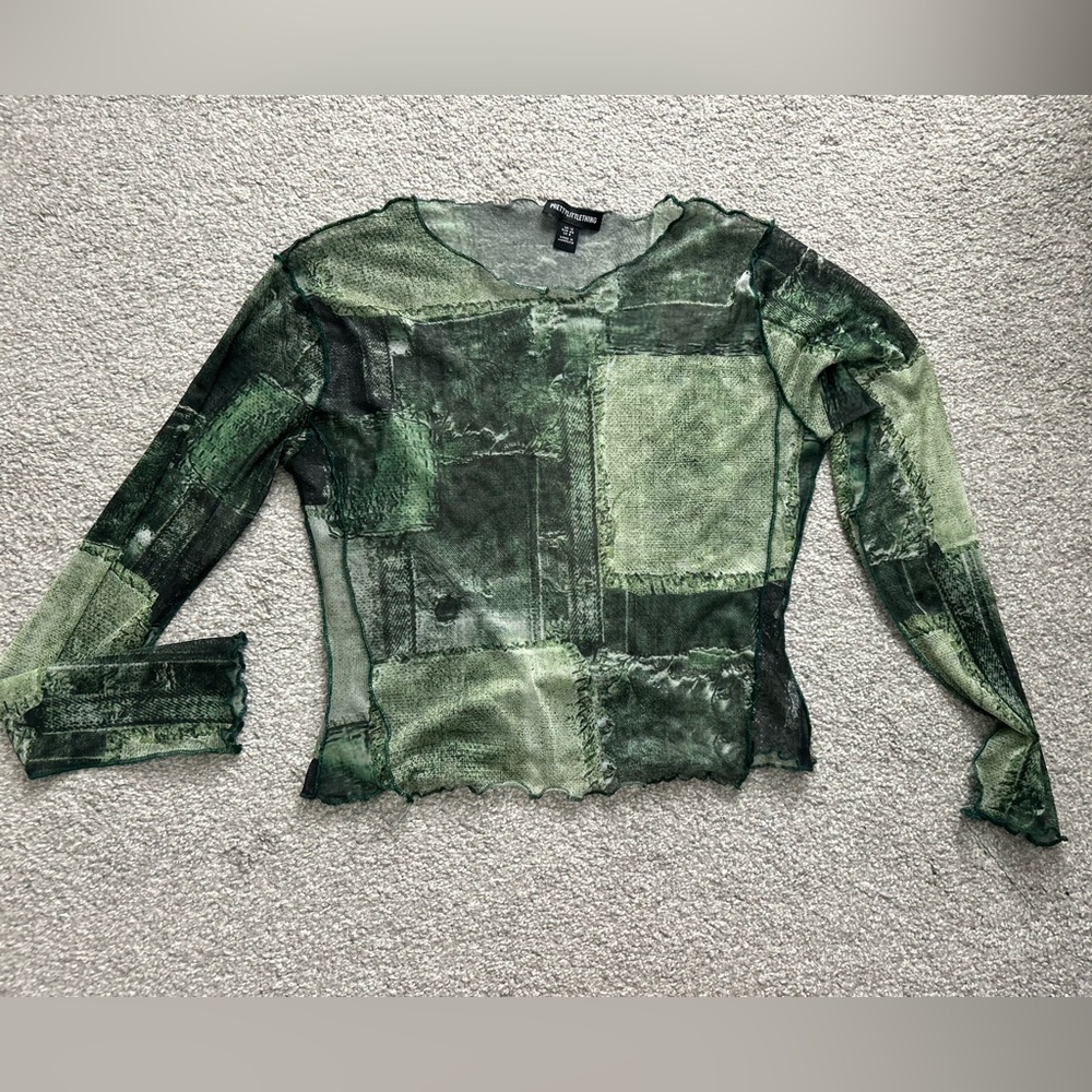 Green mesh Top